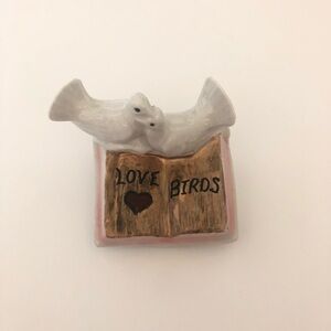 Vintage Hand Painted Ceramic Love Birds Figurine